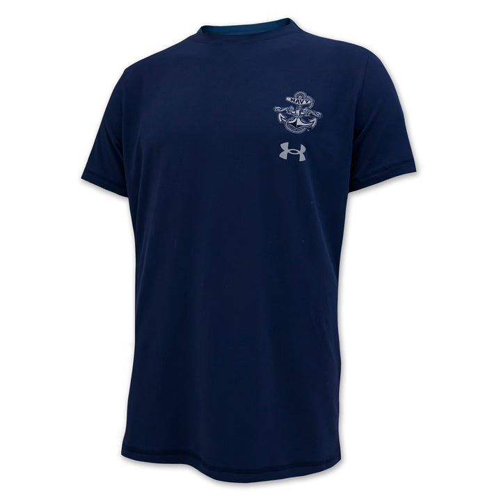 Navy Under Armour Anchor Silent Service Spine Tech T-Shirt (Navy)