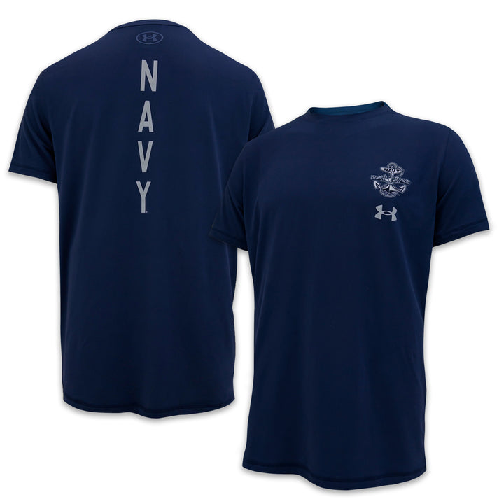 Navy Under Armour Anchor Silent Service Spine Tech T-Shirt (Navy)