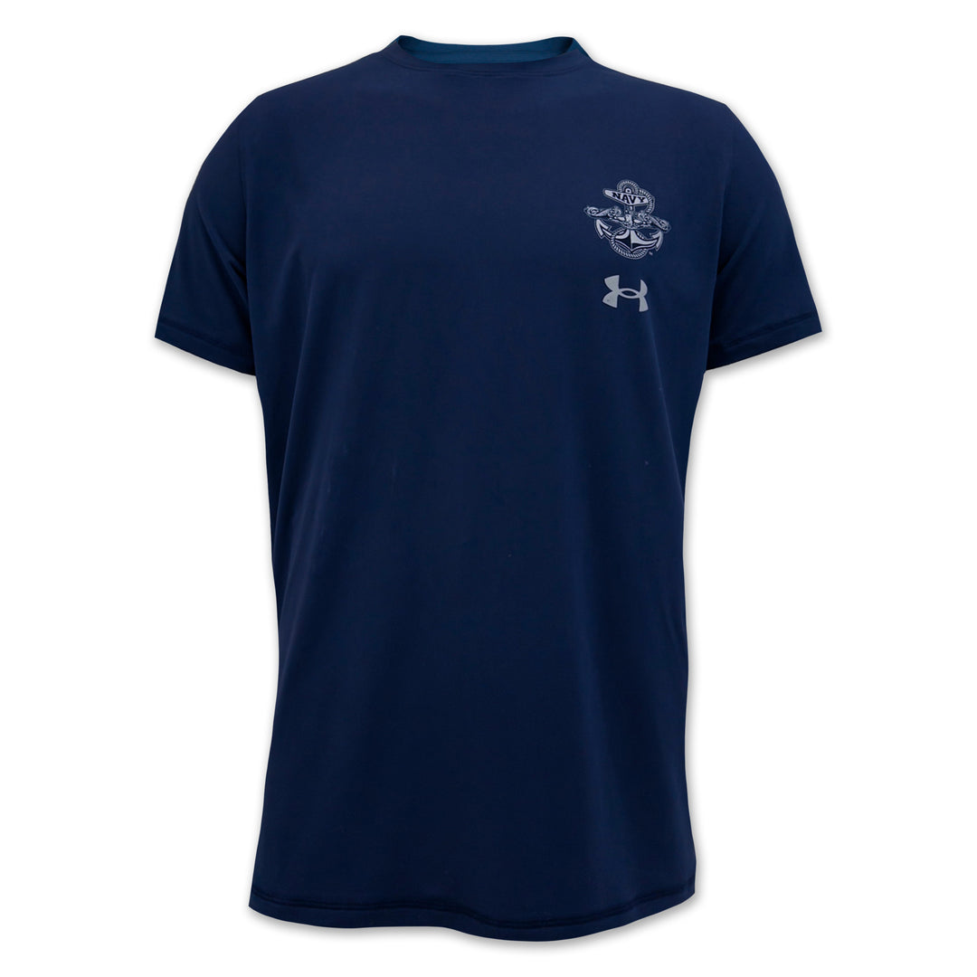Navy Under Armour Anchor Silent Service Spine Tech T-Shirt (Navy)