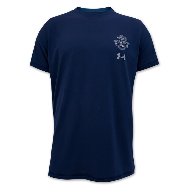 Navy Under Armour Anchor Silent Service Spine Tech T-Shirt (Navy)