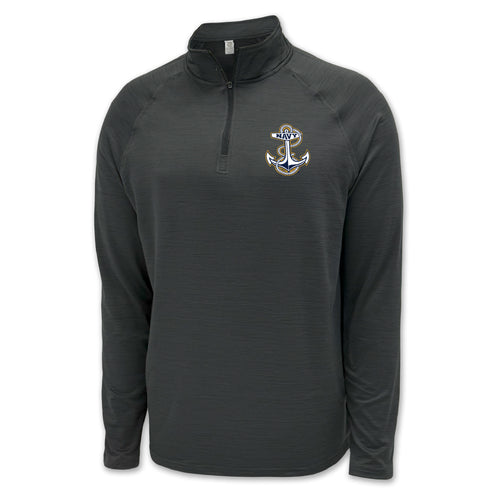 Navy Anchor Logo Performance 1/4 Zip (Charcoal)