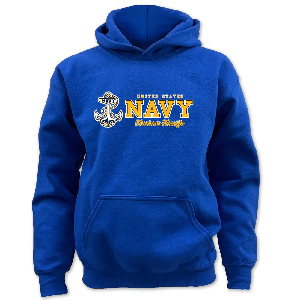Pick Your Design Navy Youth Hooded Sweatshirt (Royal)
