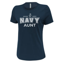 Load image into Gallery viewer, Navy Aunt Ladies T-Shirt (Navy)