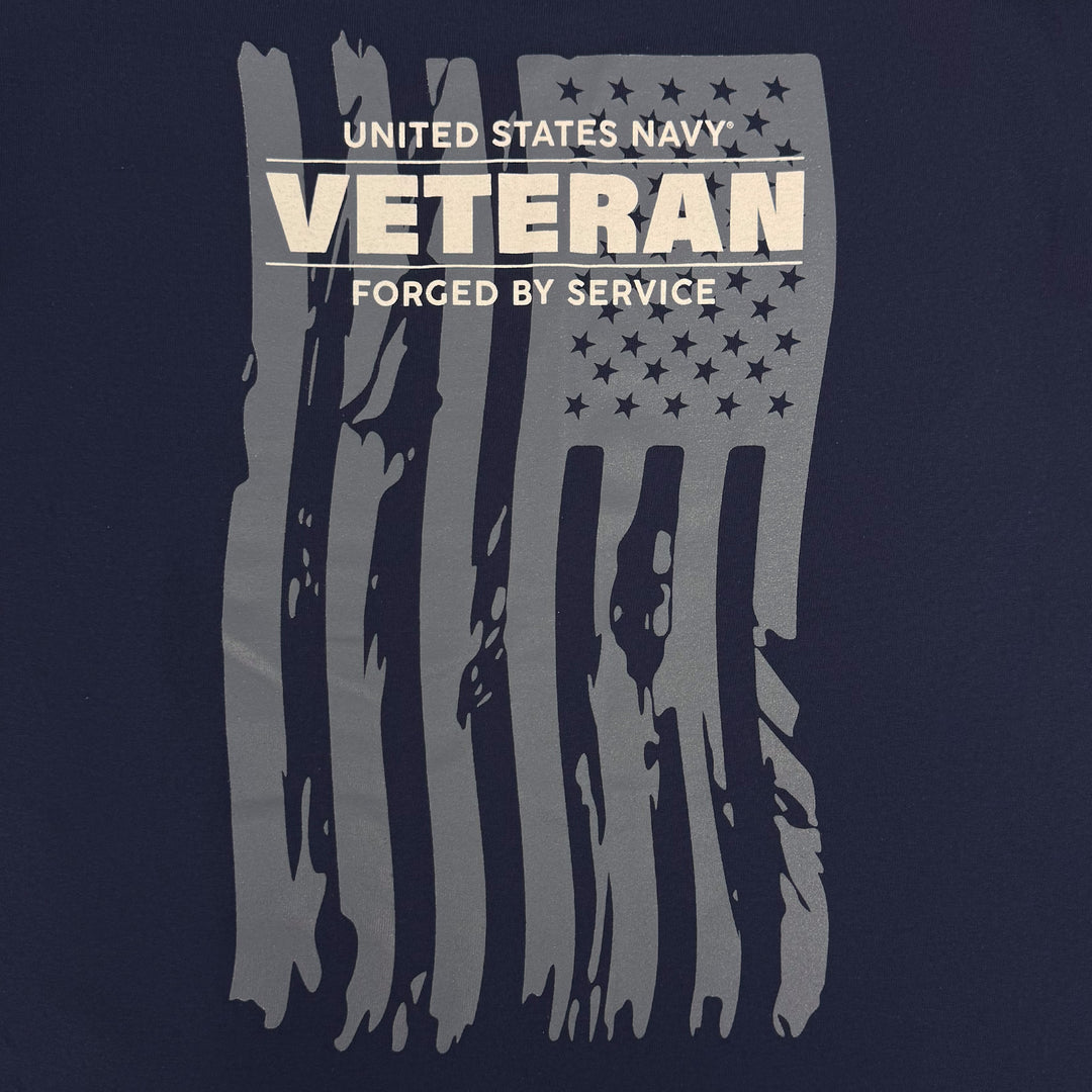 Navy Veteran Flag Long Sleeve T-Shirt (Navy)