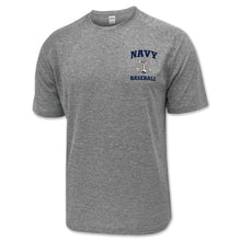 Load image into Gallery viewer, Navy Anchor Baseball Performance T-Shirt (Grey)