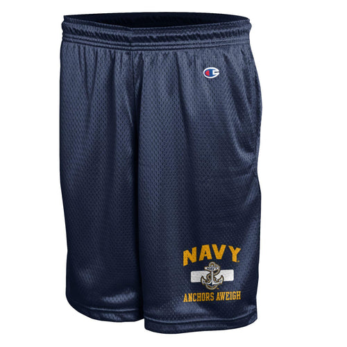 Navy Anchor Champion Mesh Shorts (Navy)