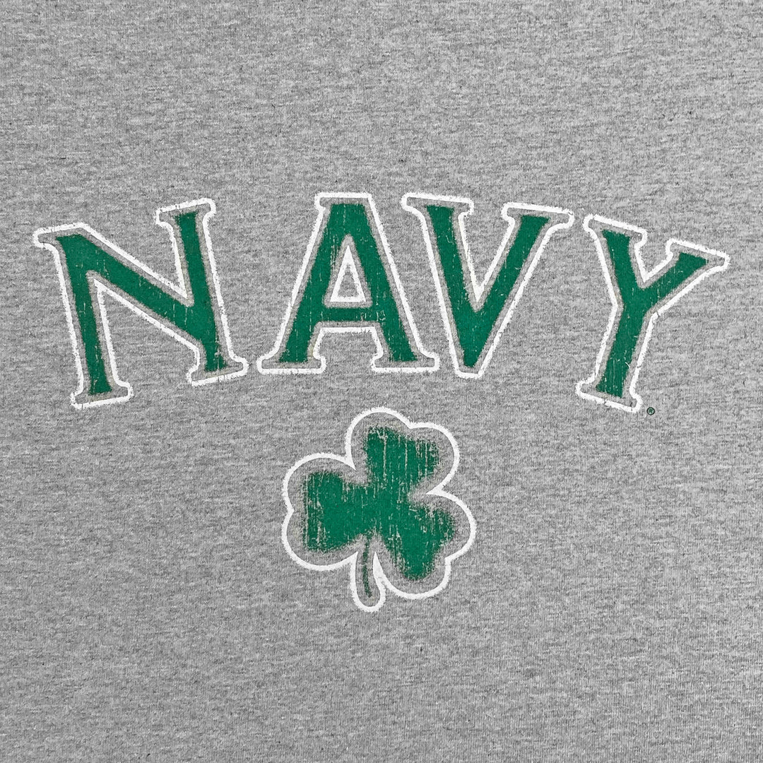 Navy Distressed Shamrock T-Shirt (Grey)