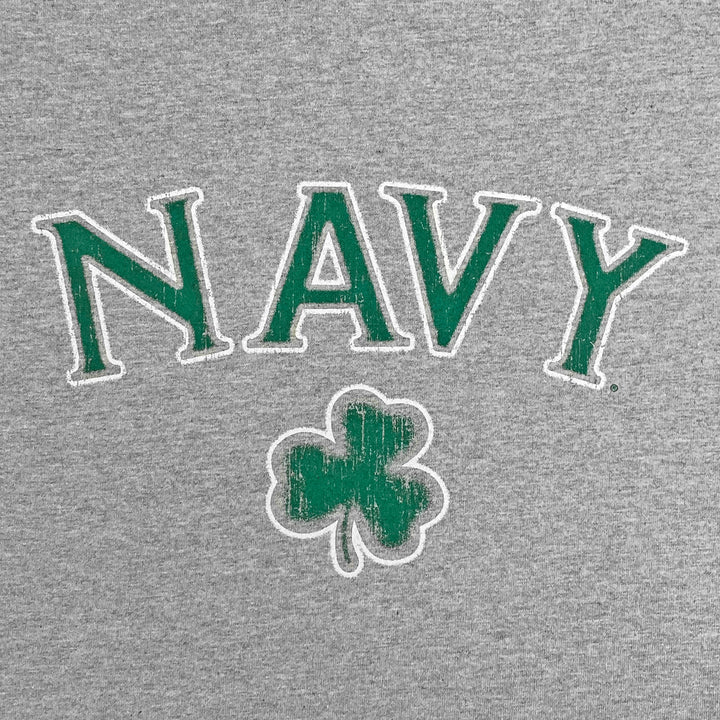 Navy Distressed Shamrock T-Shirt (Grey)