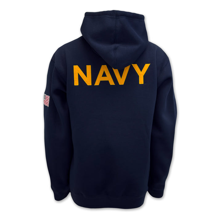 Navy Fear The Bones Tackle Twill Embroidered Fleece Hood (Navy)