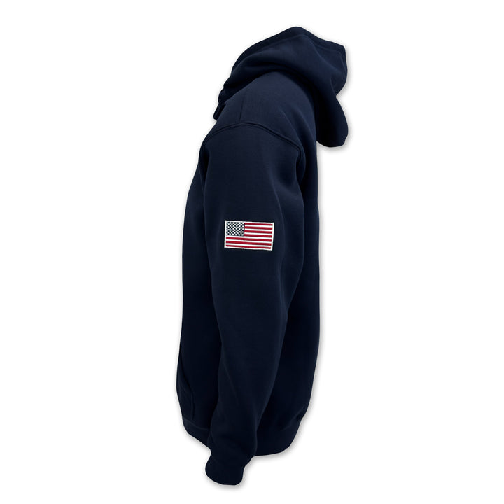 Navy Fear The Bones Tackle Twill Embroidered Fleece Hood (Navy)