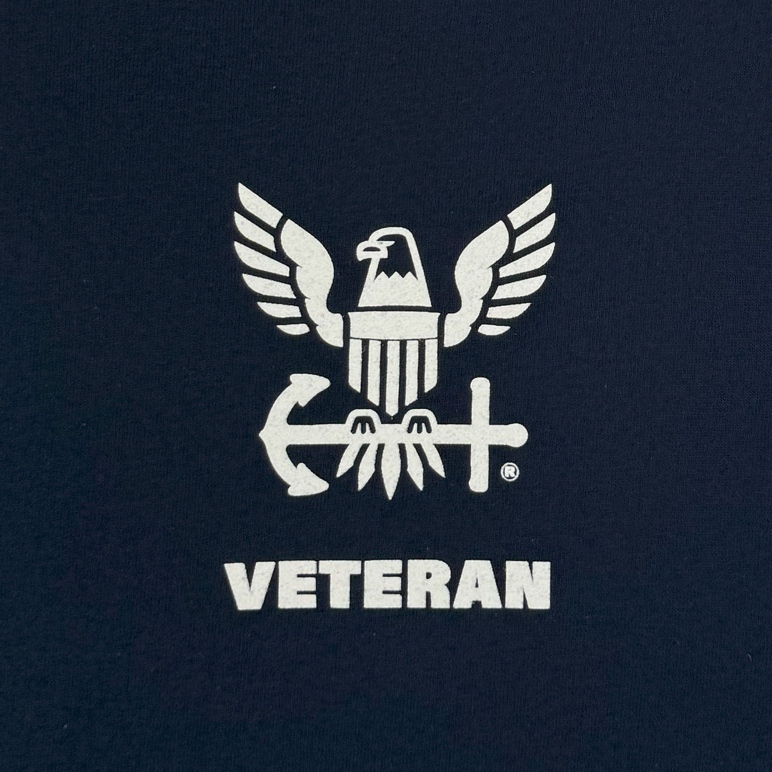 Navy Veteran Flag Long Sleeve T-Shirt (Navy)