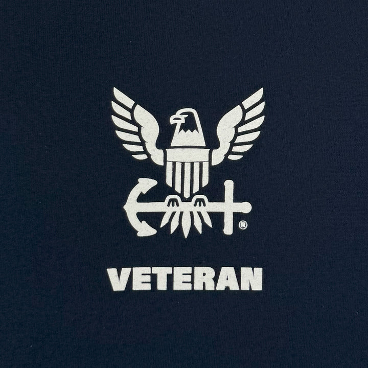 Navy Veteran Flag Long Sleeve T-Shirt (Navy)
