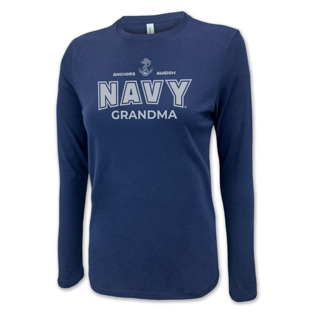 Navy Grandma Women's Long Sleeve T-Shirt (Navy)