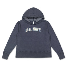 Load image into Gallery viewer, Navy Ladies Distressed Arch Hood (Washed Navy)