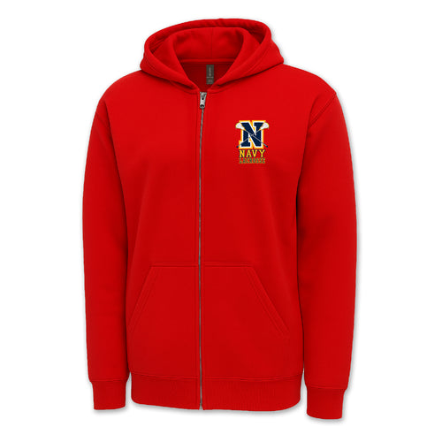 Navy Lacrosse Logo Full Zip Hood