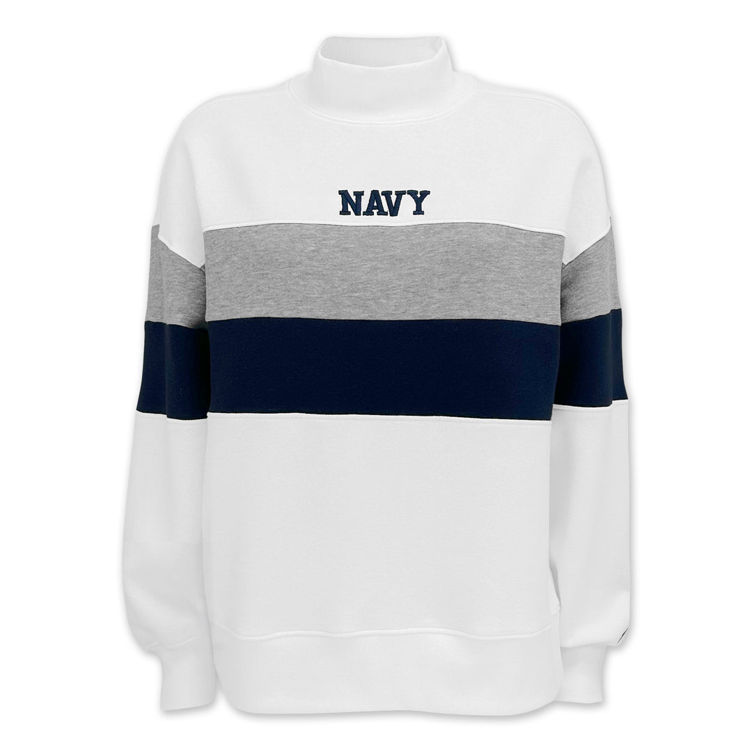 Navy Women's Striped Mock