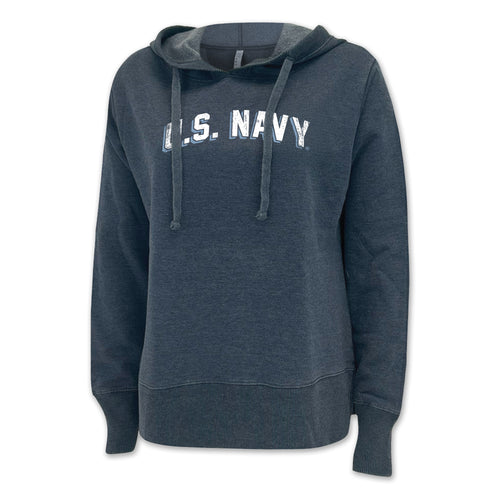 Navy Ladies Distressed Arch Hood (Washed Navy)