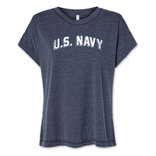 Load image into Gallery viewer, Navy Ladies Distressed Arch T-Shirt (Washed Navy)