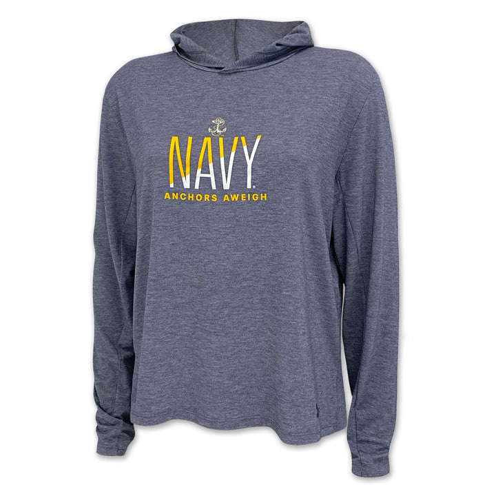 Navy Ladies Under Armour Breezy Hood (Black Heather)