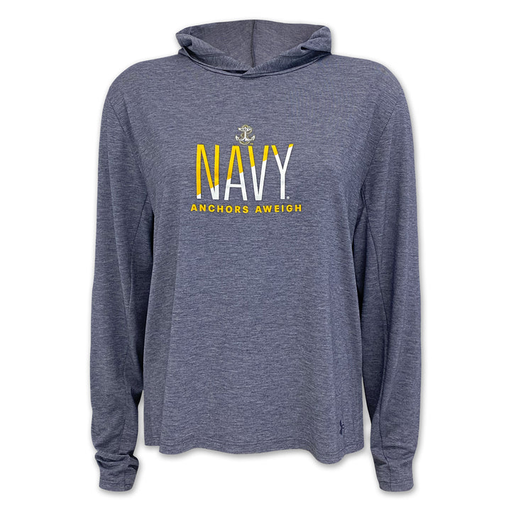 Navy Ladies Under Armour Breezy Hood (Black Heather)