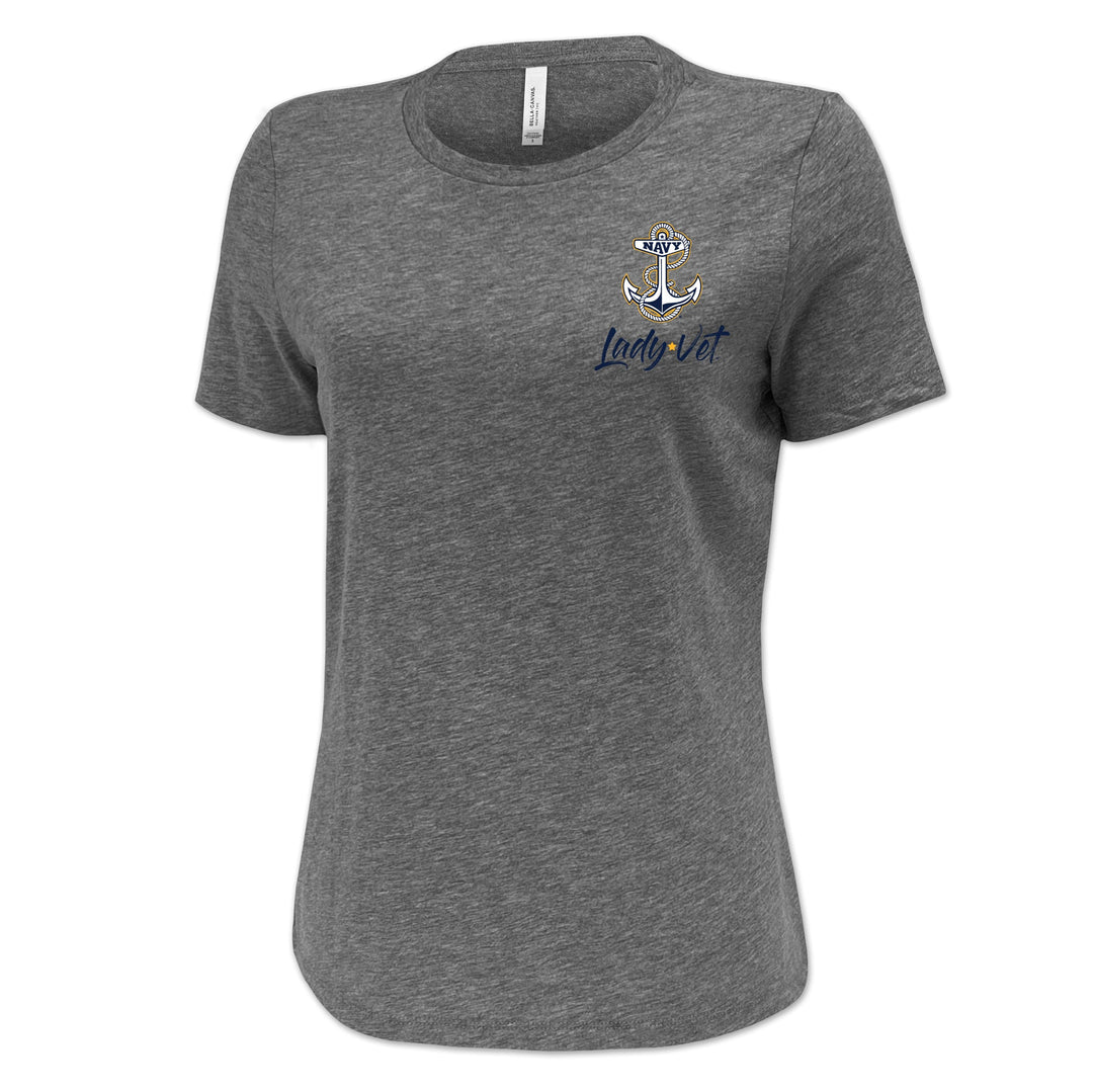 Navy Lady Vet Left Chest Logo Ladies T-Shirt