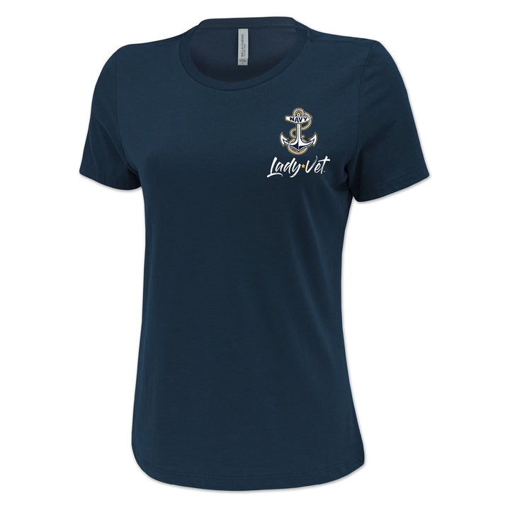Navy Lady Vet Left Chest Logo Ladies T-Shirt