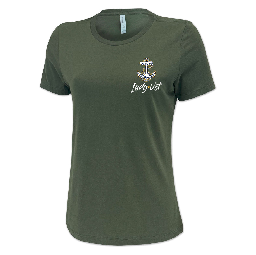Navy Lady Vet Left Chest Logo Ladies T-Shirt