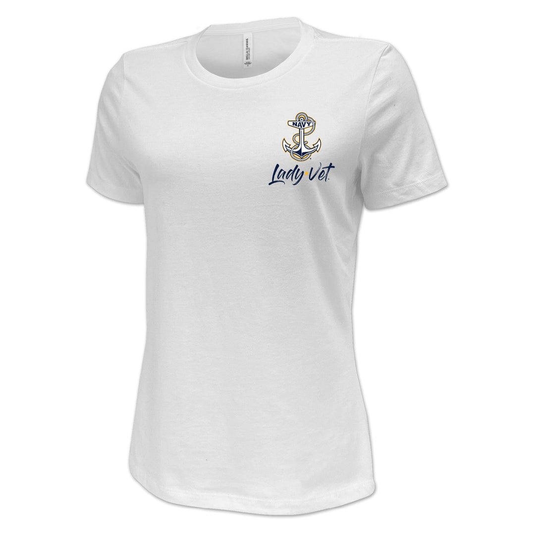 Navy Lady Vet Left Chest Logo Ladies T-Shirt