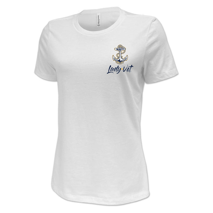 Navy Lady Vet Left Chest Logo Ladies T-Shirt