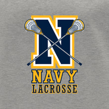 Load image into Gallery viewer, Navy Lacrosse Logo Crewneck