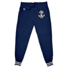 Load image into Gallery viewer, Navy Anchor Ladies French Terry Jogger