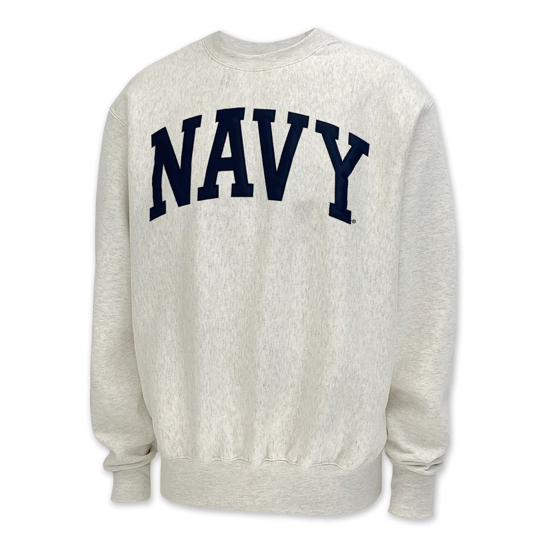 Navy Proweave Tackle Twill Crewneck (Oatmeal)