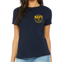 Load image into Gallery viewer, Navy Retired Ladies T-Shirt