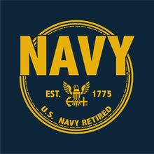 Load image into Gallery viewer, Navy Retired Ladies T-Shirt
