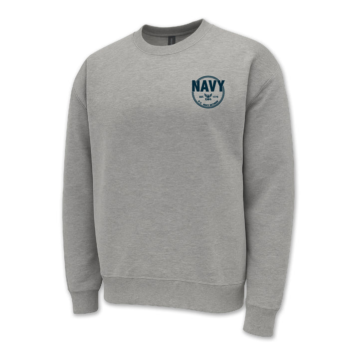 Navy Retired Left Chest Crewneck