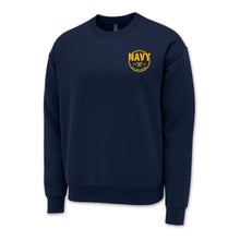 Load image into Gallery viewer, Navy Retired Left Chest Crewneck
