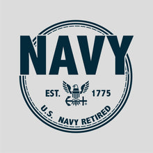 Load image into Gallery viewer, Navy Retired Ladies T-Shirt