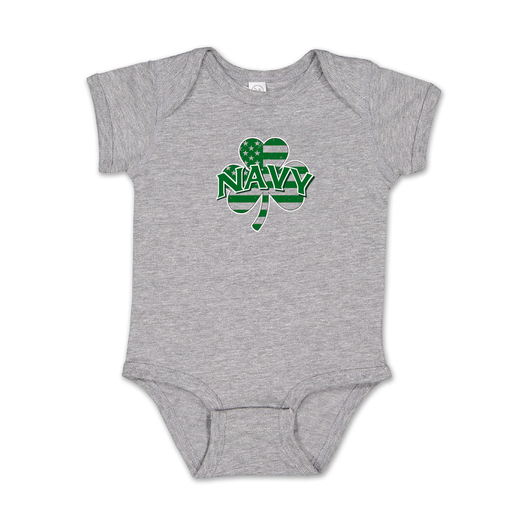Navy Shamrock Infant Romper
