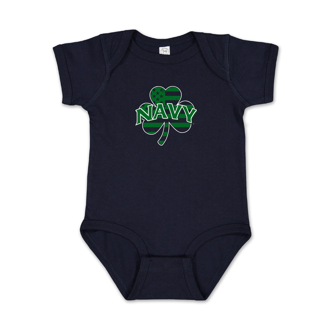 Navy Shamrock Infant Romper