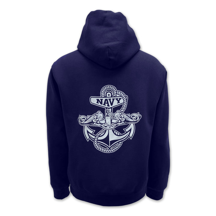 Navy Under Armour Anchor Silent Service Performance Cotton Hood (Navy)