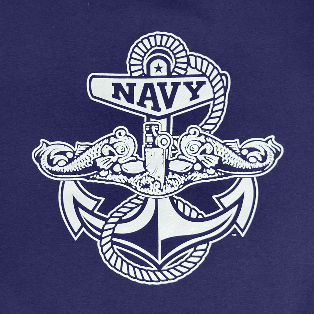Navy Under Armour Anchor Silent Service Performance Cotton Hood (Navy)
