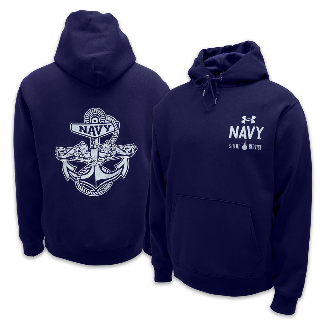 Navy Under Armour Anchor Silent Service Performance Cotton Hood (Navy)