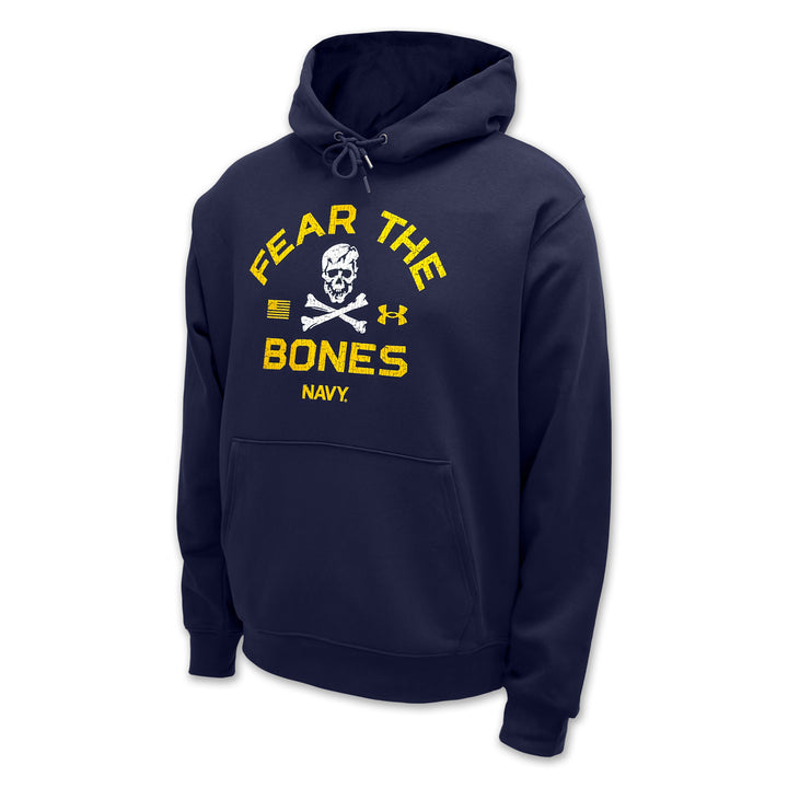 Navy Under Armour Fear the Bones Fleece Hood (Navy)