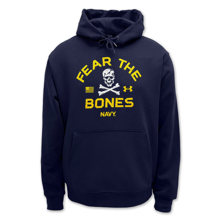 Navy Under Armour Fear the Bones Fleece Hood (Navy)