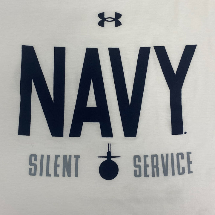 Navy Under Armour Silent Service Tech Long Sleeve T-Shirt (White)