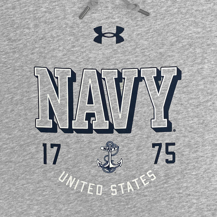 Navy Under Armour 1775 Icon Fleece Hood (Grey)