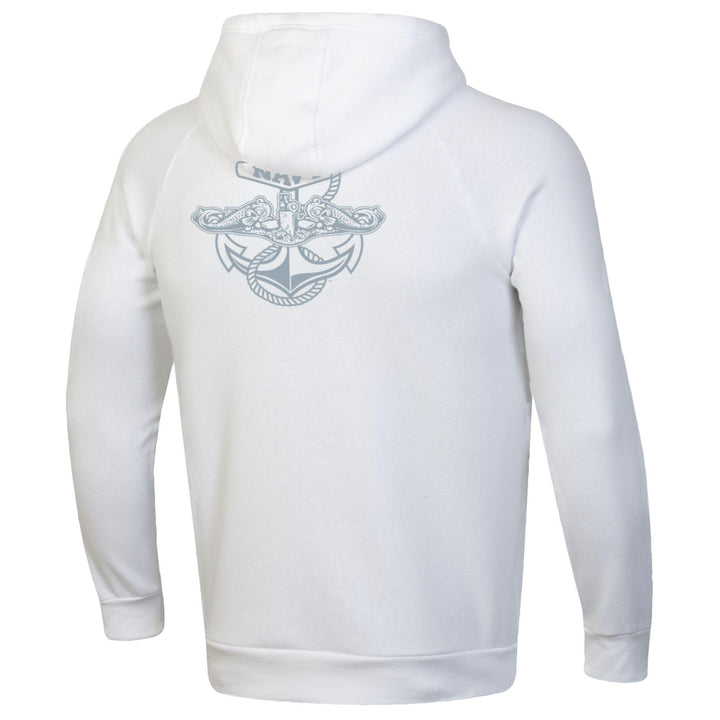 Navy Under Armour Anchor Silent Service Performance Cotton Hood (White)