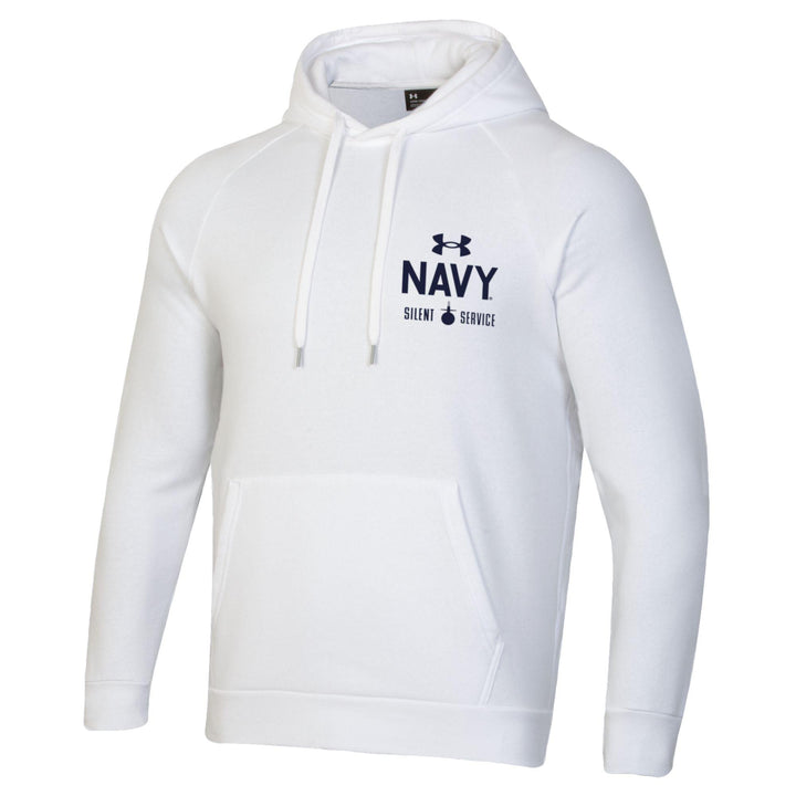Navy Under Armour Anchor Silent Service Performance Cotton Hood (White)