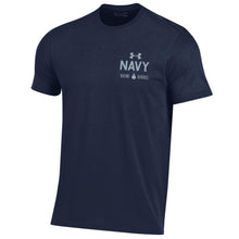 Load image into Gallery viewer, Navy Under Armour 2023 Rivalry Anchor Silent Service Performance Cotton T-Shirt (Navy)