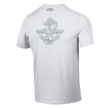Load image into Gallery viewer, Navy Under Armour Anchor Silent Service Performance Cotton T-Shirt (White)